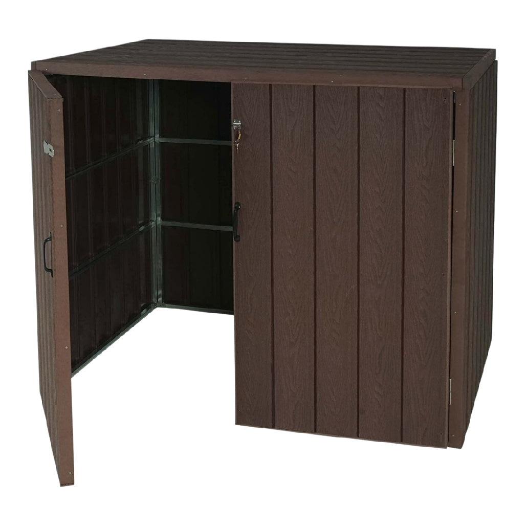 Cabane de rangement extérieure en plastique - pour rangement d'outils et de matériel - dimensions 120 x 80 x 90