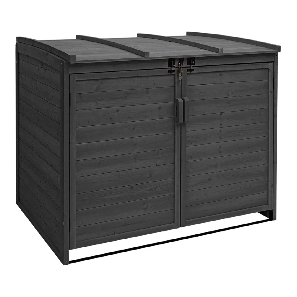 Coffre de rangement extérieur en bois traité pour jardin - 150 x 80 x 100