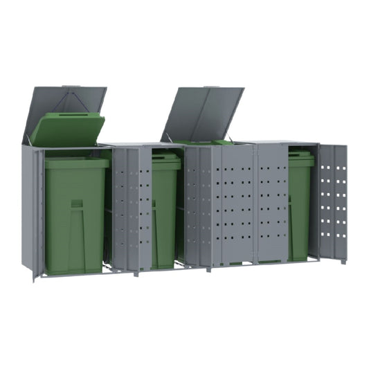 Coffre de rangement pour poubelles en métal - Espaces extérieurs - 80 x 40 x 105