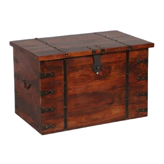 Coffre de rangement en bois massif pour stockage d'objets - 80 x 50 x 50